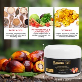 100ml Pure and Raw Unrefined Batana Oil für das Haarwachstum, Organic Batana Oil Verhindert Haarausfall, Bio Batana Öl Haarcreme für Dickeres und Volleres Haar, Repariert Beschädigtes