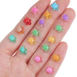 100 Pcs Mini Turtles Resin Tiny Turtles Luminous Dollhouse Miniatures Mini Animals Miniature Garden Figurines Figurines Glow In The Dark Miniatures Resin Cute For Fairy Garden Micro Decoration