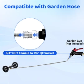 Tool Daily Undercarriage Pressure Washer Attachment 16 Inch, Dual-Function Undercarriage Cleaner for Power Washer and Garden Hose, Under Car Wash Water Broom with 3 Pieces Extension Wand, 4000 PSI