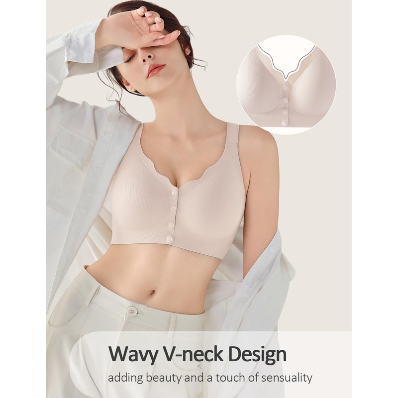 Gailife Jelly Front Closure Bras for Women Wireless No Underwire