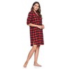 Ashford & Brooks Women's Flannel Plaid Long Lounge Shirt Sleep