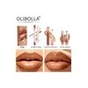 Olibolla Volume Lip Trio Kit Liner,gloss Lipstick Nude Brown