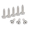 sourcing map Phillips Hex Washer Self Tapping Screws, M4 x
