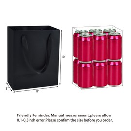 HUAPRINT Black Paper Bags,Matte Black Gift Bags,Shopping Bags with Handles,30 Pack,8x5x10 inch,Retail Bags,Party Favor Bags,Merchandise Business Bags,Wedding Bags