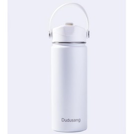 Dudusang 18oz Kids Insulated Water Bottle - Stainless Steel Water Bottles for School Travel Leak Proof Vacuum Metal (Classic White, 18 Ounces)