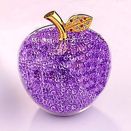 TradeWind Feng Shui Good Luck Apple, Good Fortune, Interior Decor, Crystal, Figurine, Suncatcher, Gift, Purple