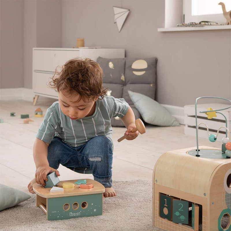 howa Knock Bench Hammer Bench Sorting Game Space Wooden 6021