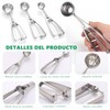 3 Piezas Cuchara para Helado, Acero Inoxidable, Cucharadas de Galletas