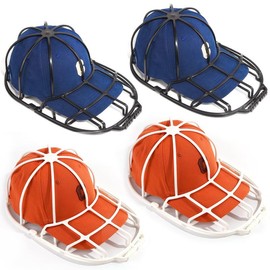 4 Pack Baseball Hat Washer Caps,Hat Cleaner Fit Ball Hat Washer Frame Cage,Hat Protector Racks for Washing Machine（2 White 2 Black） - Color: Black-2 Pack