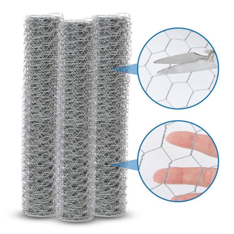 Chicken Wire Fencing Mesh Outdoor Anti-Rust Hexagonal Galvanized Mesh, Garden