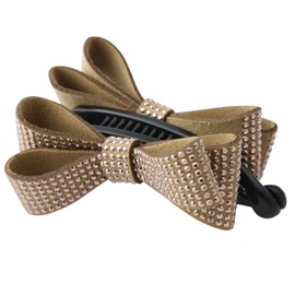VingTAINE H-408-MOC Studded Ribbon, Banana Clip, Small, Small, Head Access, Simple Hair Accessories, Mocha