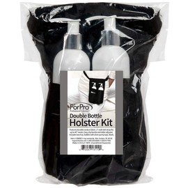 ForPro Double Bottle Holster Kit, Features Durable Cordura Fabric, Adjustable Strap, Includes Two 8 Ounce Bottles, Black