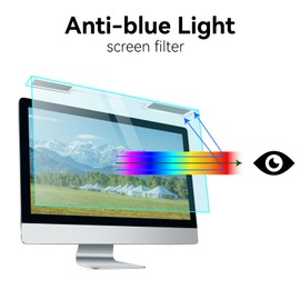 MOSISO 23-24 inch Computer Blue Light Blocking Screen Protector for Diagonal 23,23.6,23.8,24 inch Monitor, Anti-UV Eye Protection Frame Hanging Type Computer Screen Blue Light Blocker Filter Film