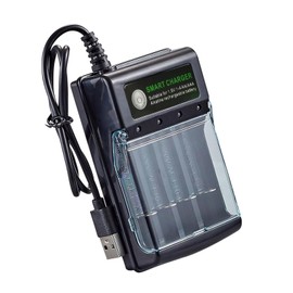 ZUDILYO 1.5V Alkaline Battery Charging Box 4 Slot Sliding Type High Efficiencyand LED Indicators for Everyday Use