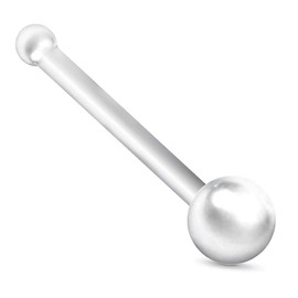 Piercing Ear Piercing Nose Piercing 925 Sterling Silver Thin with Ball for Women and Girls, Sterling Silver