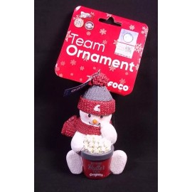FOCO Resin WSU Cougars Snowman with popcorn tub Christmas team ornament NEW 2022