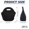 2 Pcs Black Neoprene Lunch Bag, Lunch Bags for Women,