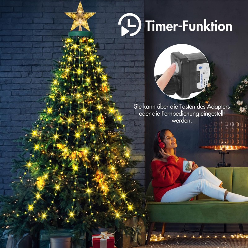 HELESIN Christmas Tree Fairy Lights Warm White