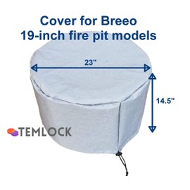 Cover Compatible for Breeo Fire Pit X Series 19 or Double Flame 19 - Fits Standard or Sear Plate model - Outdoor Water-resistant Fire Bowl Protective Cover - Temlock FPC-1000