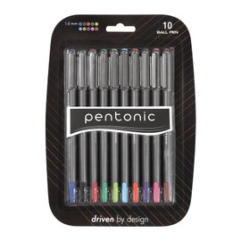 linc Pentonic Premium Ball Point Pen 1.0 mm Medium Point, 10-Count, Assorted Colors | Medium Point Featherlite Feel, Easy Flow Ink Technology, Sleek Matte Finish