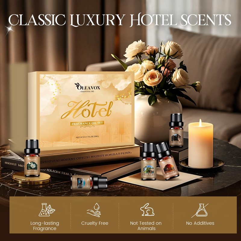 Hotel Diffuser Oils Gift Set, Luxury Fragrance Oil Blend, Hotel