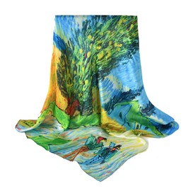 100% Silk Scarf for Hair, Ladies 35 inch Square Bandana Mulberry Silk Scarf for Head Sleeping with Gift Box Packaged(Style-55)