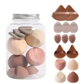 Juego De 14 Esponjas De Maquillaje, Mezcla De Base, Licuadora De Belleza, Esponja Maquillaje, Beauty Cara Blender Para Base De Esponjas Maquillaje,...