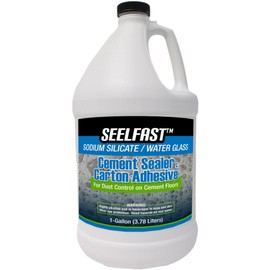 Seelfast™ Cement and Concrete Sealer - 1 Gallon 100% Sodium Silicate/Water Glass - Versatile Sealer for Floors, Basements | Water-Repellent Finish | Multi-Use Adhesive | Non-Toxic | Made in USA