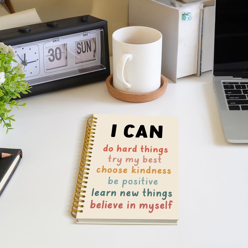 ROXMART I Can Do Hard Things Inspirational Spiral Notebook, Positive