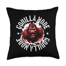 Motivation Fit Style Inc Gorilla Mode | Workout Beast Bodybuilding Boxing Gym Throw Pillow, 18x18, Multicolor