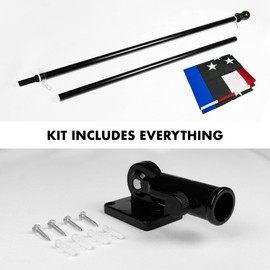 G128-6 Feet Spinning Flagpole (Black) Blue Lives Matter Flag Brass Grommets Embroidered 3x5 ft (Flag Included) Aluminum Flag Pole