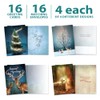 Tree-Free Greetings 16 Pack 5”x7” Holiday Card Assortment with Matching