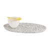 Mud Pie Marble and Granite Dip and Board Set, Gray,