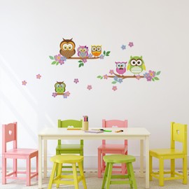 WALPLUS Kids Room Decor: Animal, Princess & Floral Wall Stickers for Nursery, Bedroom & Playroom (33 Pcs, 100x60cm)