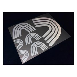 Veloviz Reflective Boho Rainbow (Assorted) Silver Die-Cut Vinyl Cargo Bike Stickers Decals