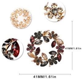 Pack of 2 Women's Brooches for Clothing, Rose Flower Brooch Pin and Wreath Rhinestone Crystal Pearl Brooches Pins for Women Girls Coats Wedding Dress Suit Jewellery Gifts for Valentine's Day, Metal