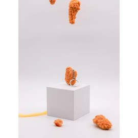 Colt & Kase Chicken Nugget Keychain, Cute Food Keychain, Unisex Gift, Brown/Yellow PVC