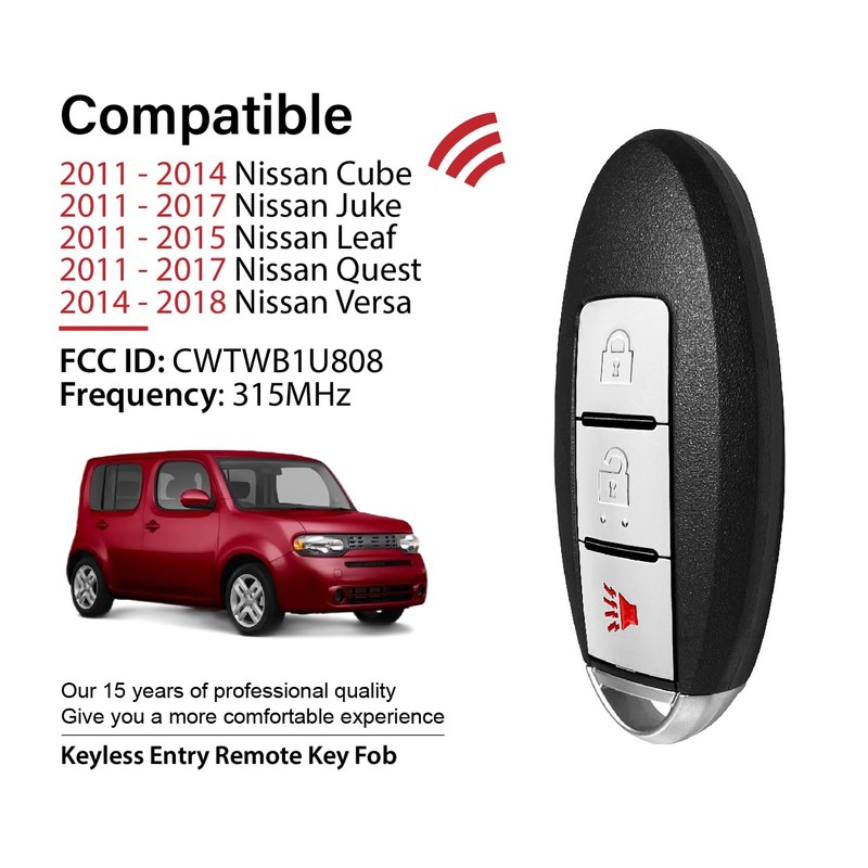 2 Keylessbest Replacement for 2015 2016 2017 2018 Nissan Cube