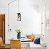 Black Industrial Plug in Pendant Lighting with 17.8ft Cord, Farmhouse