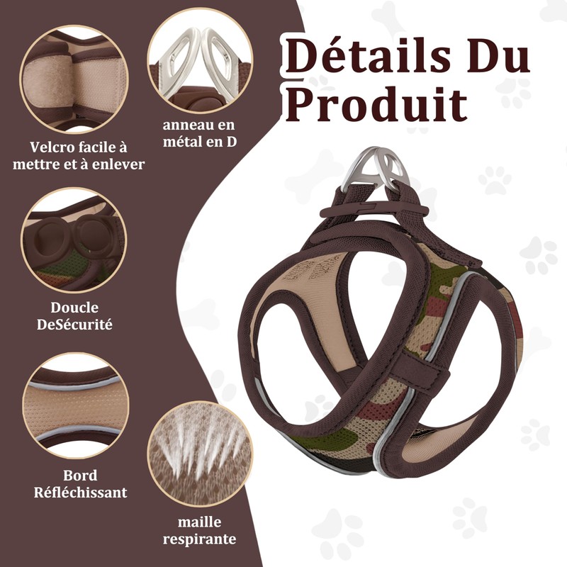 Qianruida Harness for Small Dogs Cats Harness Soft Mesh Jacket