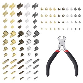 OMJMYY Pack of 100 Zip Repair Set, Zinc Alloy Replacement Zipper Slider Kit, Zipper Bottom Sliders Repair Kit with Install Pliers for Jacket, Jeans, Sewing, DIY, Crafts
