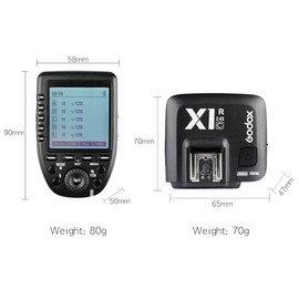 Godox Xpro C TTL Wireless Flash Trigger for Canon 1/8000s HSS TTL-Convert-Manual Function Large Screen Slanted Design 5 Dedicated Group Buttons with 2X X1R C Controller Receiver