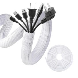 Mesanda Cable Storage Sleeve, Wiring Cover, Braided Cable Sleeve, Total Length Approx. 19.8 ft (3 m), Inner Diameter Approx. 0.5 inches (13 mm), Cord Cover, Wire Tube, Wire Protection Cover, Pet Bite