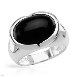 Unbranded Stylish Gentlemens Ring With Simulated Black Gem in 925 Sterling silver Size 8