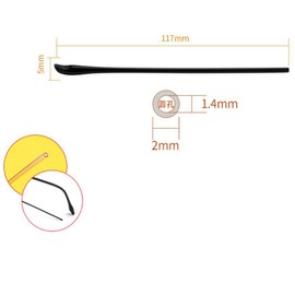 2 Pairs TR Material Eyeglasses Replacement Accessories Ear Anti-Slip Holder Long Temple Tips Ear Pads Tube Eyewear Retainers Replacement Tips for Thin Metal Eyeglass Legs (Black)