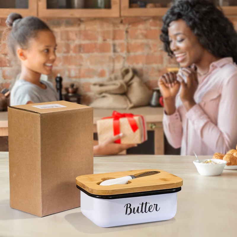 LANDNEOO Butter Dish with Lid and Butter Curler Knife -