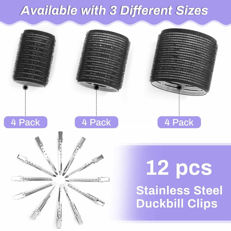 Self Grip Hair Rollers and Curlers Set - 24 Pieces