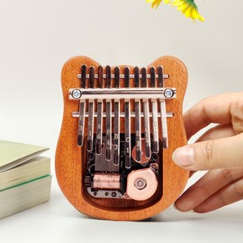 Kalimba Mini Thumb Piano 10 Keys Portable Musical Instrument Cartoon Cute Kalimba Thumb Piano Music Box Gift for Adult Beginners Interesting Party Travel Sapele Wood Thumb Piano Instrument