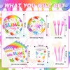 120 Pcs Slime Birthday Party Supplies, Kit for Colorful Slime