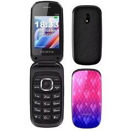 YEEMOVIL Y2s Teléfono móvil Plegable para Personas Mayores,2.4 Inch Pulgadas,Teléfono de Tapa para Ancianos con Doble Sim,batería 800 mAh, estación de Carga, Bluetooth, cámara (Fucsia)